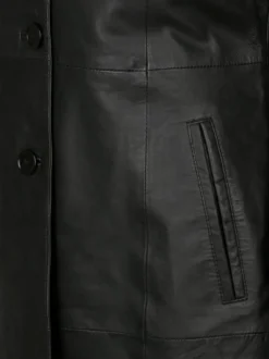 JCC Damen Ledermantel in schwarz