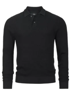 Jeff Herren Strick-Polo - JFTristan in schwarz