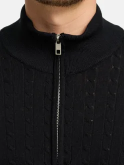Jeff Herren Strickpullover - JFCamden half zip knit in schwarz