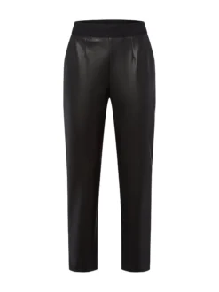 JOOP! Damen Kunstleder-Hose in schwarz - Länge: verkürzt