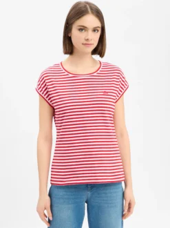 JOOP! Damen T-Shirt - Tulia in rot weiß - Ärmel: kurzarm