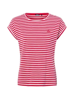 JOOP! Damen T-Shirt - Tulia in rot weiß - Ärmel: kurzarm