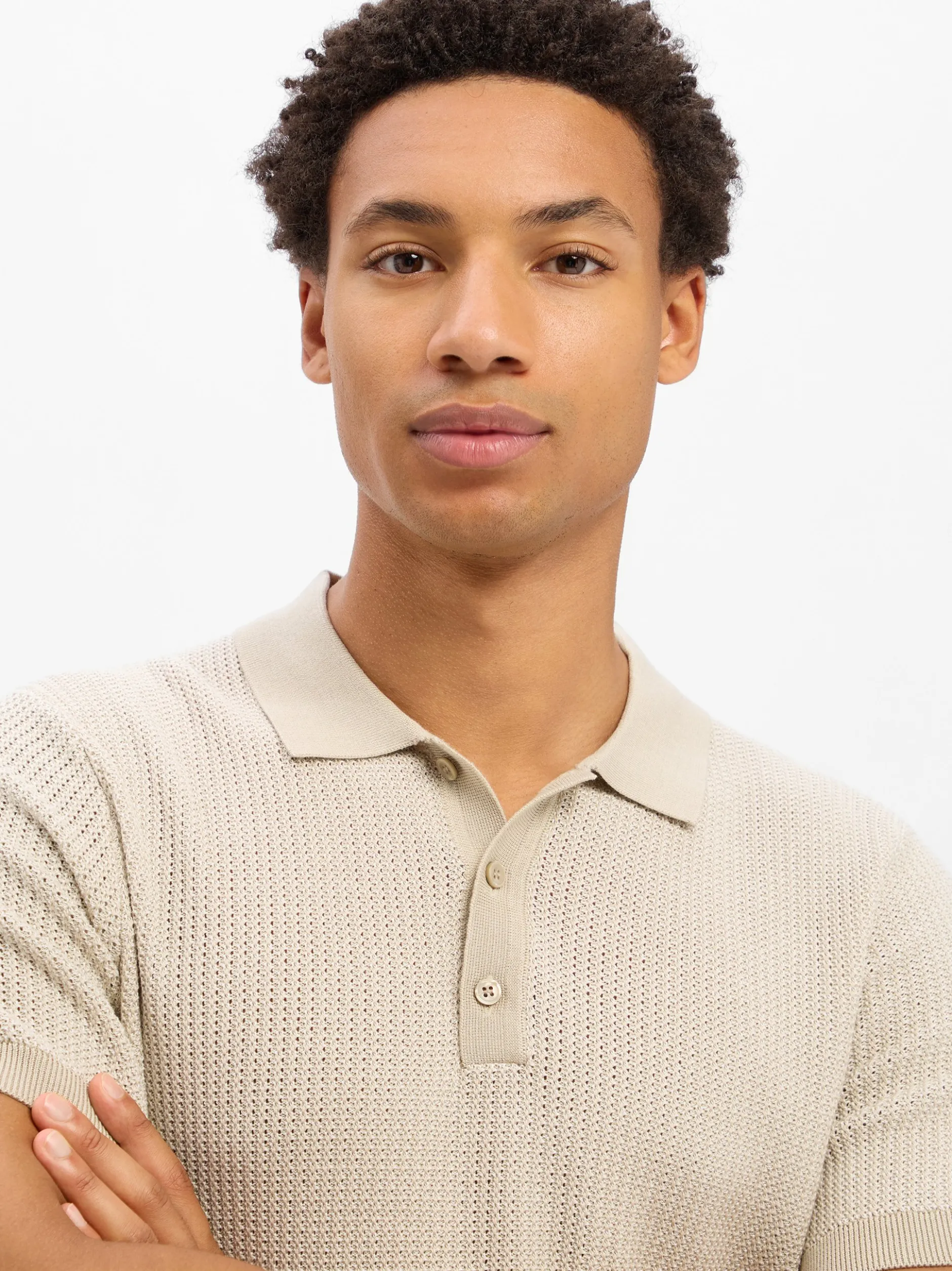 JOOP! Herren Strick-Poloshirt - Brianoro in beige