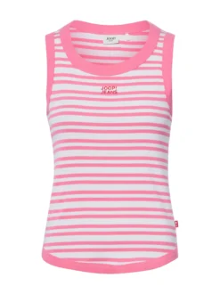 Joop Jeans Damen Tanktop - Tiani in rosa weiß