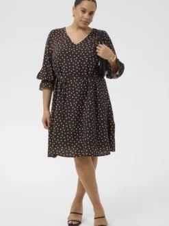 Kaffe Curve Damen Kleid KCditte in braun
