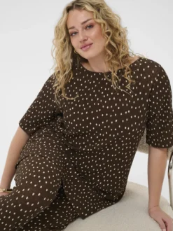 Kaffe Curve Damen T-Shirt KCmyra in braun