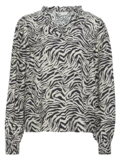 Kaffe Damen Bluse KAjodie in ecru schwarz