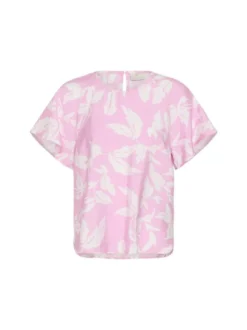 Kaffe Damen Bluse KAmarlo in pink weiß