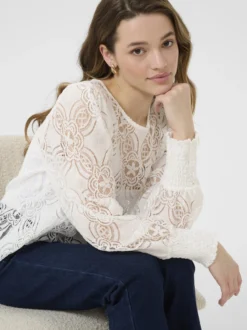 Kaffe Damen Bluse KAraula in weiß