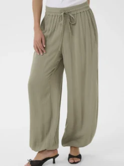Kaffe Damen Casual Hose KAmeredith Hohe Taille in grün