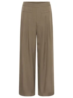 Kaffe Damen Casual Hose KAvictorina Elastische Taille in braun