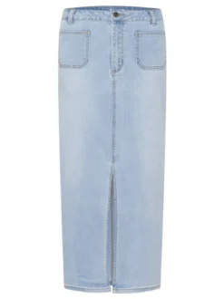 Kaffe Damen Denimrock KAkarla Hohe Taille in light stone denim