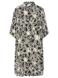Kaffe Damen Hemdblusenkleid KAhildur in schwarz