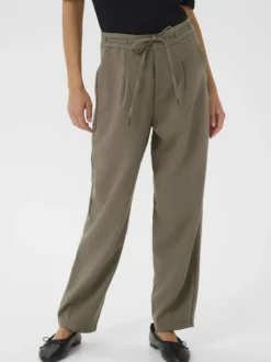 Kaffe Damen Hose KAmerle Hohe Taille in braun