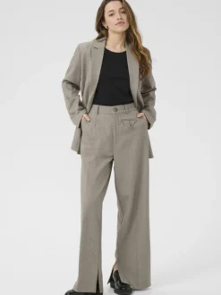 Kaffe Damen Hose KAtilla Hohe Taille in kitt