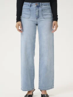 Kaffe Damen Jeans KAkarla Hohe Taille in blau