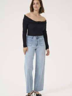 Kaffe Damen Jeans KAkarla Hohe Taille in blau