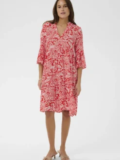 Kaffe Damen Kleid KAellen in rot