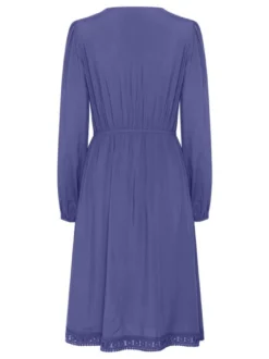 Kaffe Damen Kleid KAfreia Elastische Taille in blau