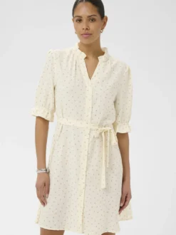 Kaffe Damen Kleid KAgitta in vanille