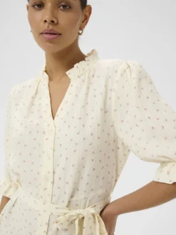 Kaffe Damen Kleid KAgitta in vanille