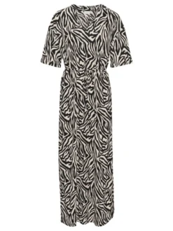 Kaffe Damen Kleid KAivanna in schwarz ecru
