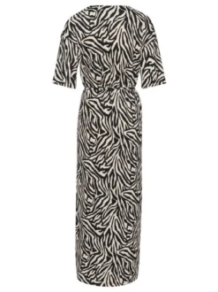 Kaffe Damen Kleid KAivanna in schwarz ecru