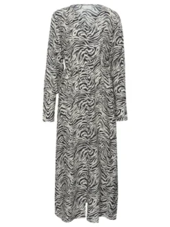 Kaffe Damen Kleid KAjodie in schwarz ecru