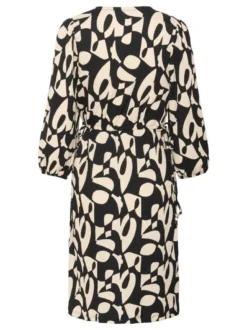 Kaffe Damen Kleid KAkatrine in schwarz beige