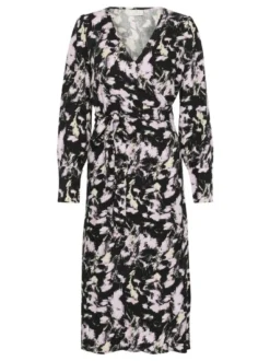 Kaffe Damen Kleid KAlura in schwarz mehrfarbig