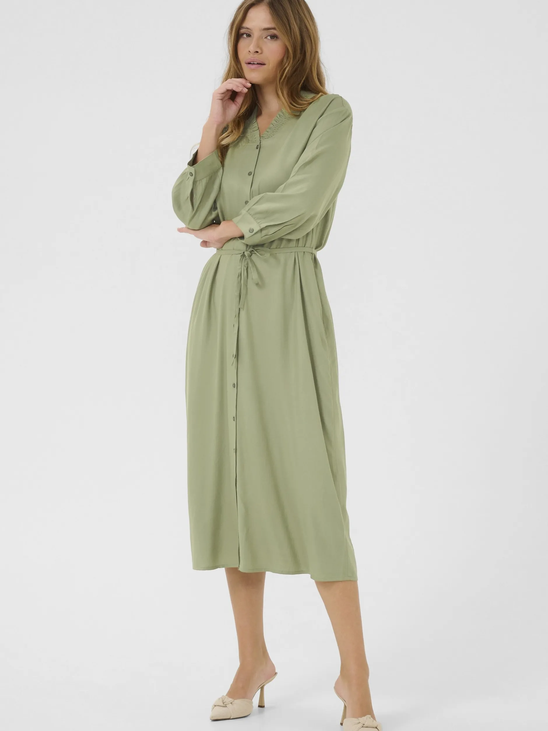 Kaffe Damen Kleid KAolga in lind