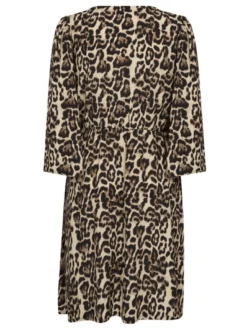 Kaffe Damen Kleid KApedra Elastische Taille in beige schwarz