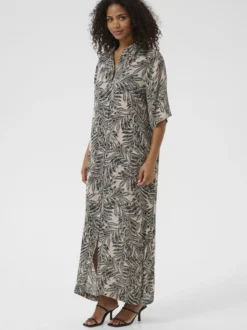 Kaffe Damen Kleid KAthora in ecru schwarz