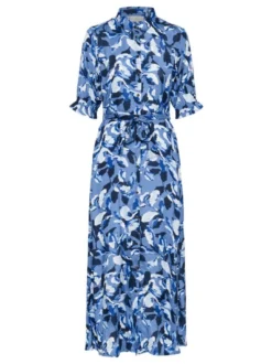 Kaffe Damen Kleid KAvelana in blau