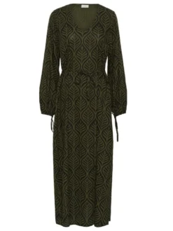 Kaffe Damen Kleid KAvioletta in schwarz grün