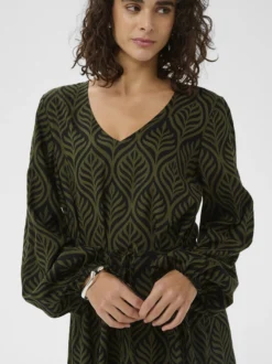 Kaffe Damen Kleid KAvioletta in schwarz grün