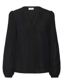 Kaffe Damen Langarm-Bluse KAstine in schwarz