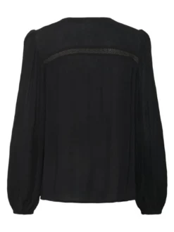 Kaffe Damen Langarm-Bluse KAstine in schwarz