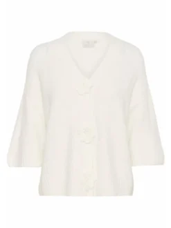 Kaffe Damen Strickjacke KArosie in ecru