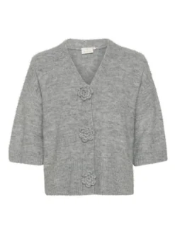 Kaffe Damen Strickjacke KArosie in grau