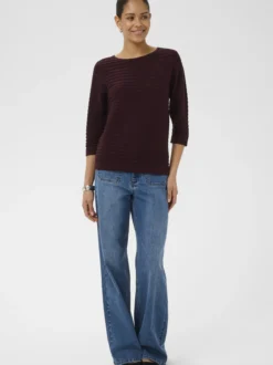Kaffe Damen Strickpullover KAbirma in bordeaux