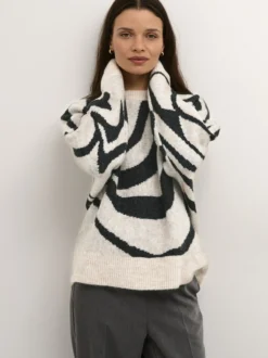 Kaffe Damen Strickpullover KAbirthe in sand