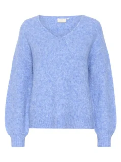Kaffe Damen Strickpullover KAsarla in blau