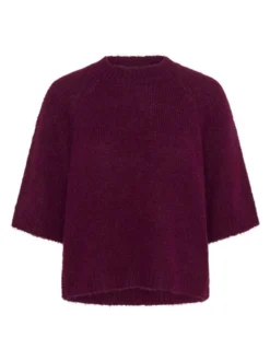 Kaffe Damen Strickpullover KAemilie in bordeaux