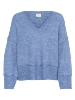 Kaffe Damen Strickpullover KAfridana in blau