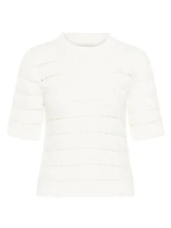 Kaffe Damen Strickpullover KAkaren in weiß