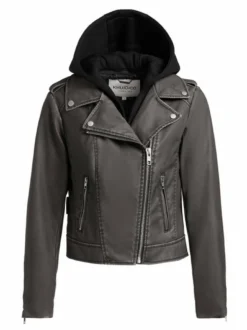 Khujo Damen Kunstlederjacke - Yael in schlamm