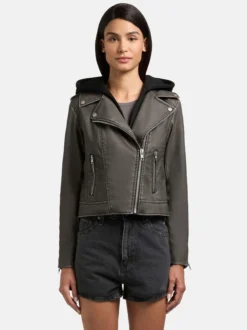 Khujo Damen Kunstlederjacke - Yael in schlamm