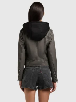 Khujo Damen Kunstlederjacke - Yael in schlamm