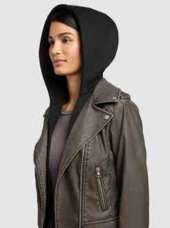 Khujo Damen Kunstlederjacke - Yael in schlamm